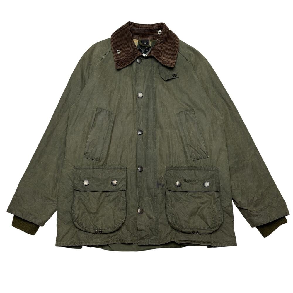 Barbour Bedale Waxed Jacket Grunge Punk Olive Green Men's 21x28 c36